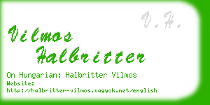 vilmos halbritter business card